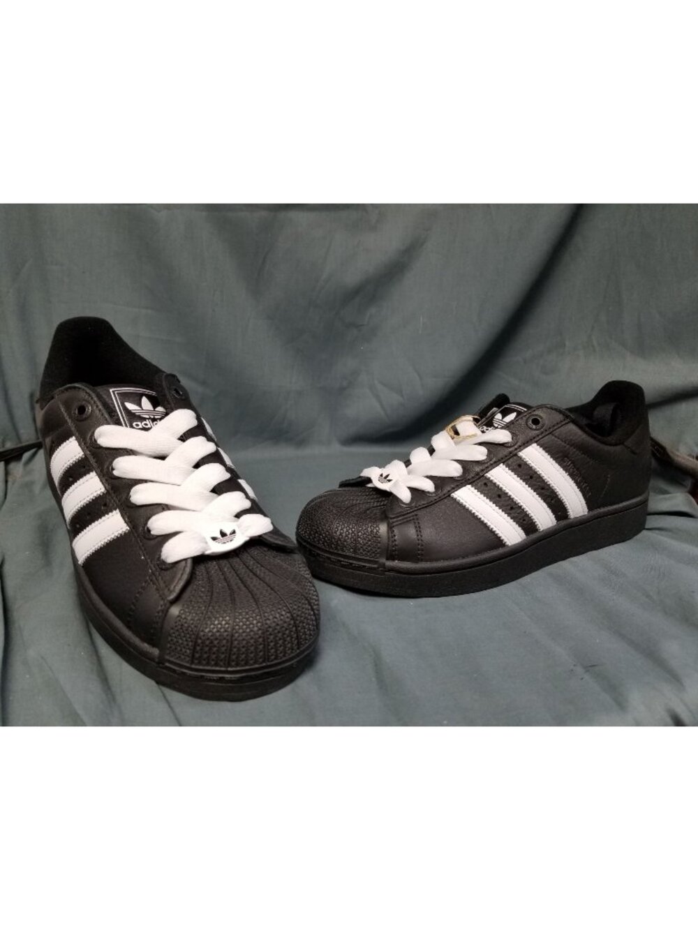 Adidas Superstar II Sneakers Core Black White JI3538 Mens Size 10.5 NEW NO BOX!